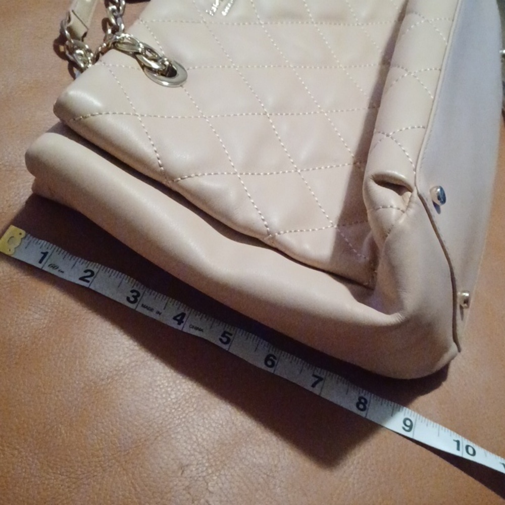 > Kate Spade Elegant Tan/pink Quilted Leather Tote Bag - Picture 12 of 16